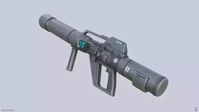 Scifi bazooka Low-poly 3D model