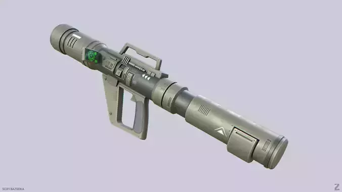 Scifi bazooka Low-poly 3D model