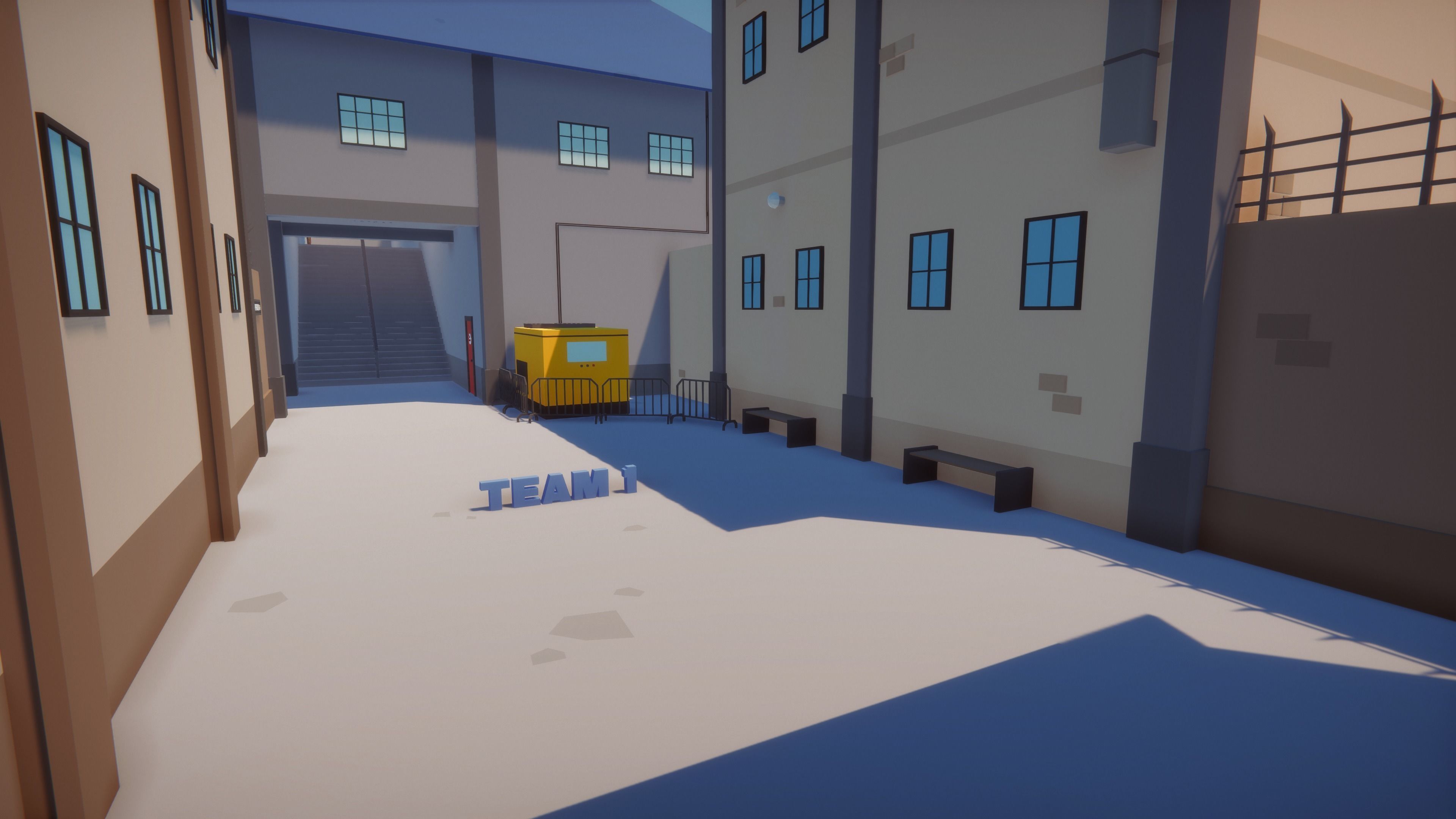 Low Poly FPS Map Vol5 - Railway Station Map with Trains Low-poly 3D model_5