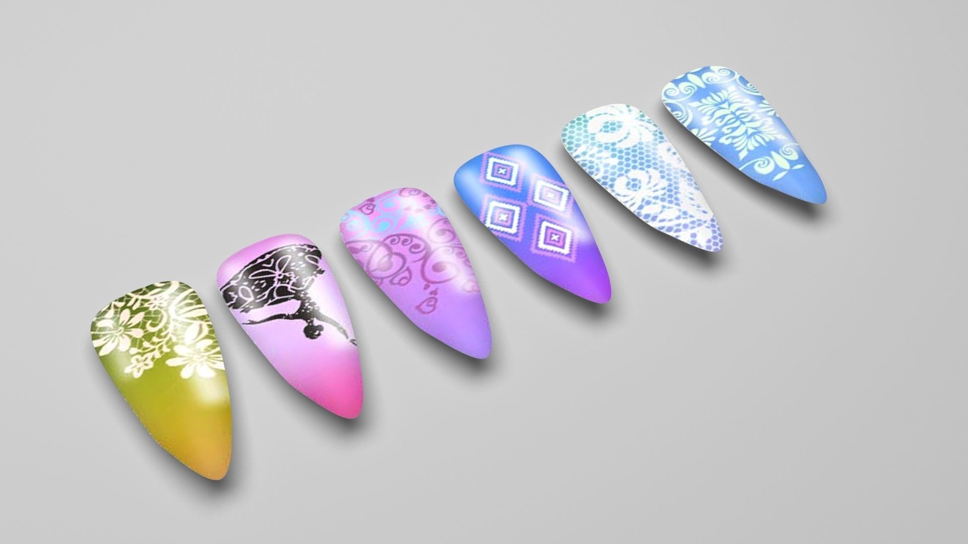 Artificial Nails 3D model_2