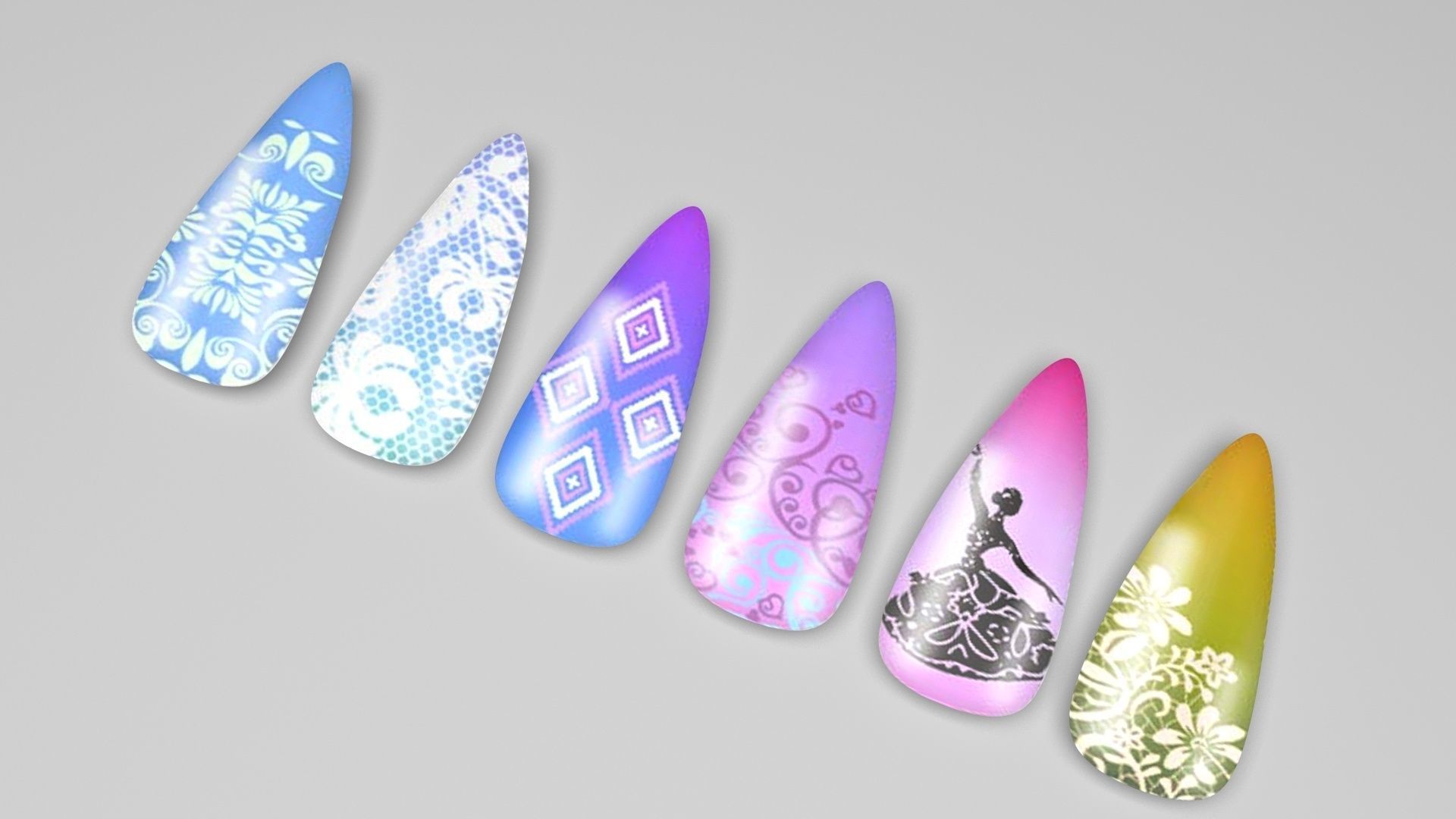 Artificial Nails 3D model_1