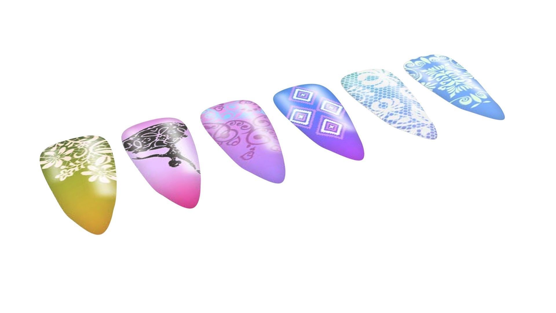 Artificial Nails 3D model_10