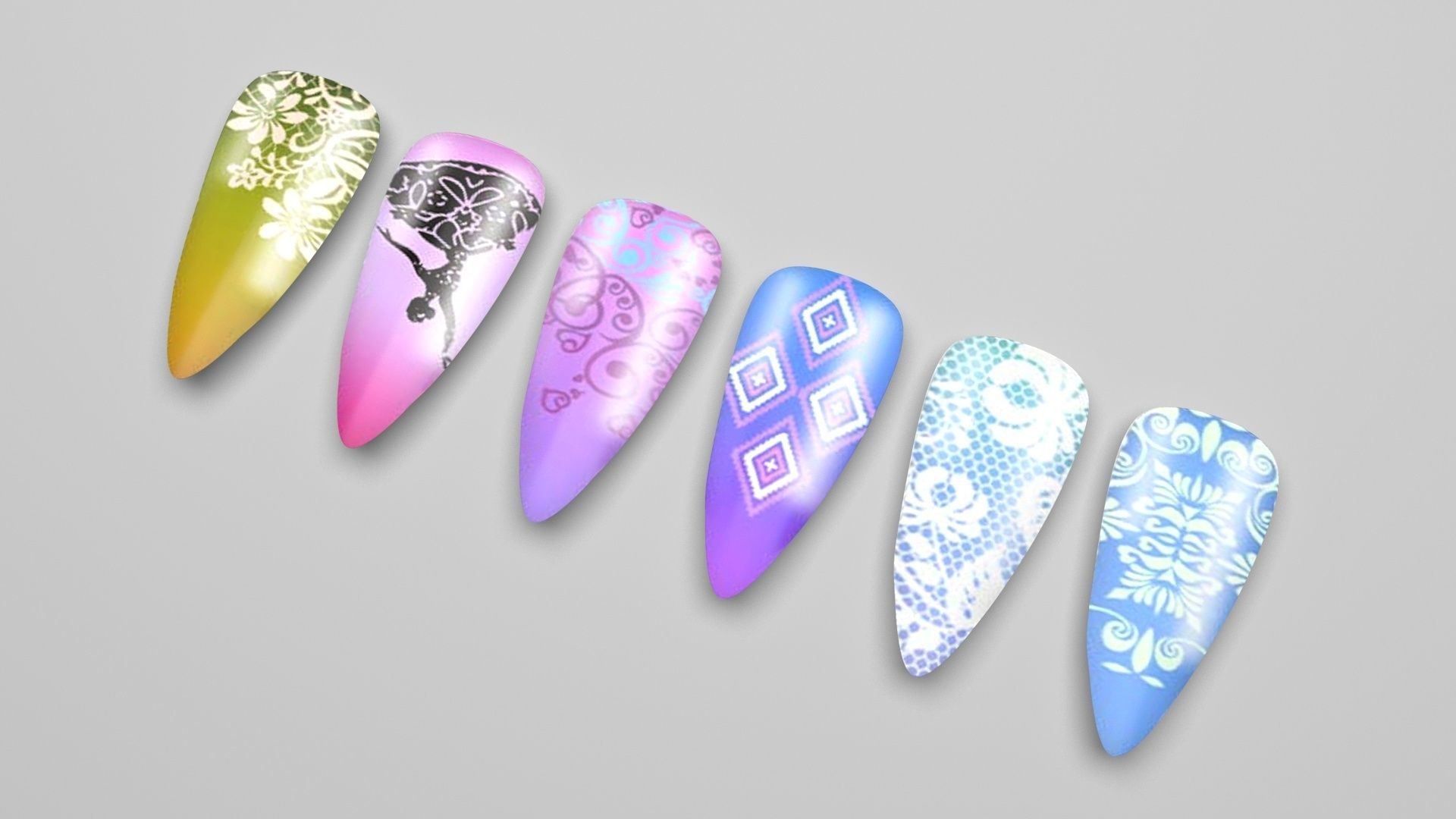 Artificial Nails 3D model_3