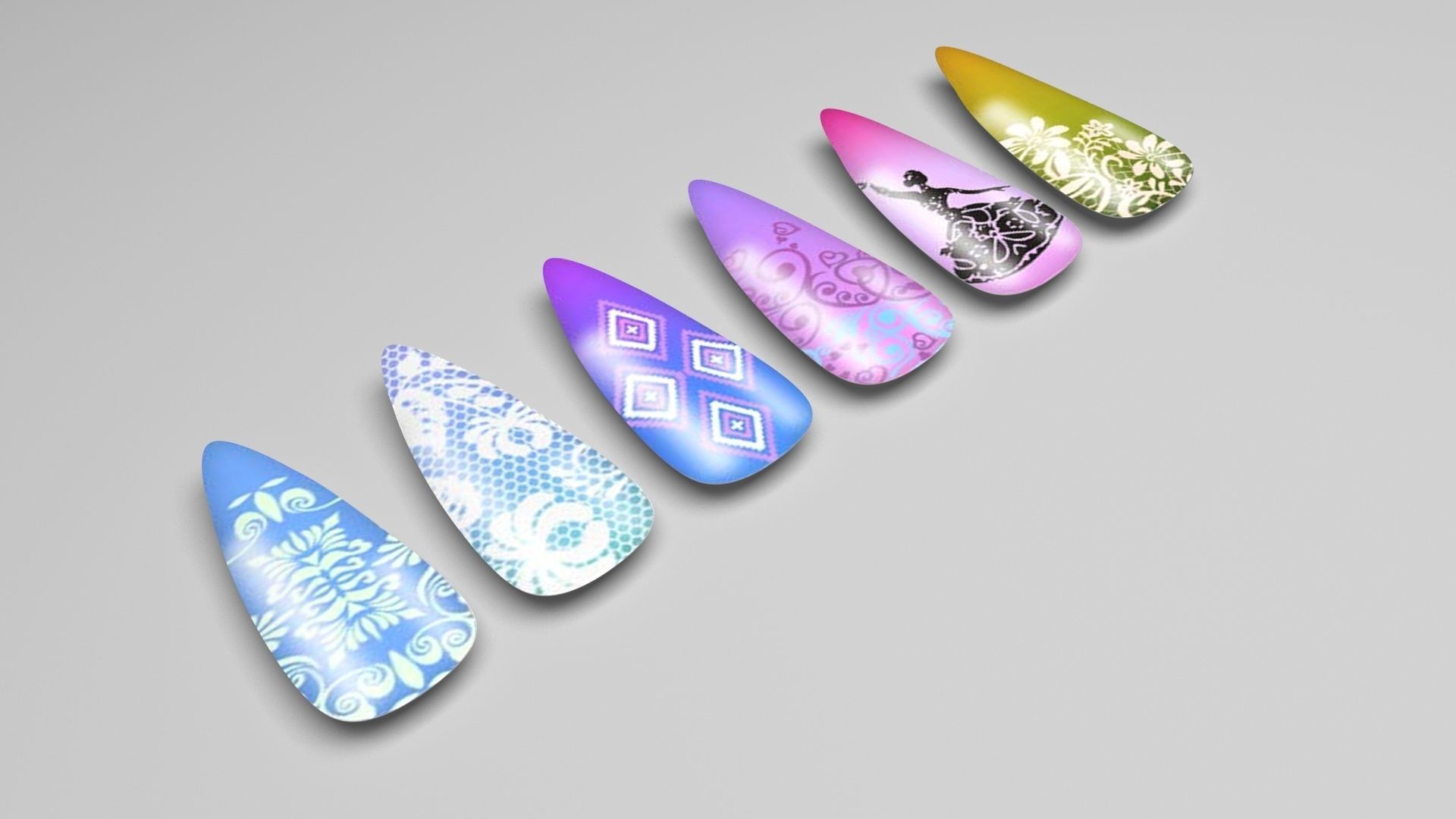 Artificial Nails 3D model_4