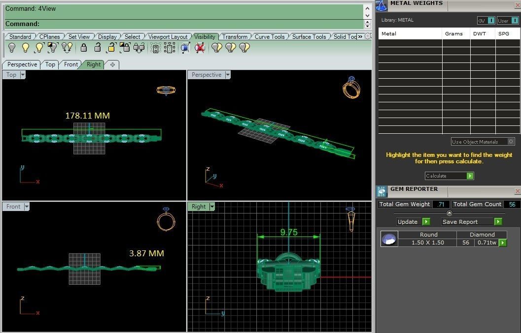 High Jewelry Diamond Bracelet 3dm stl renders details 3D print model_2