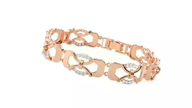 High Jewelry Diamond Bracelet 3dm stl renders details