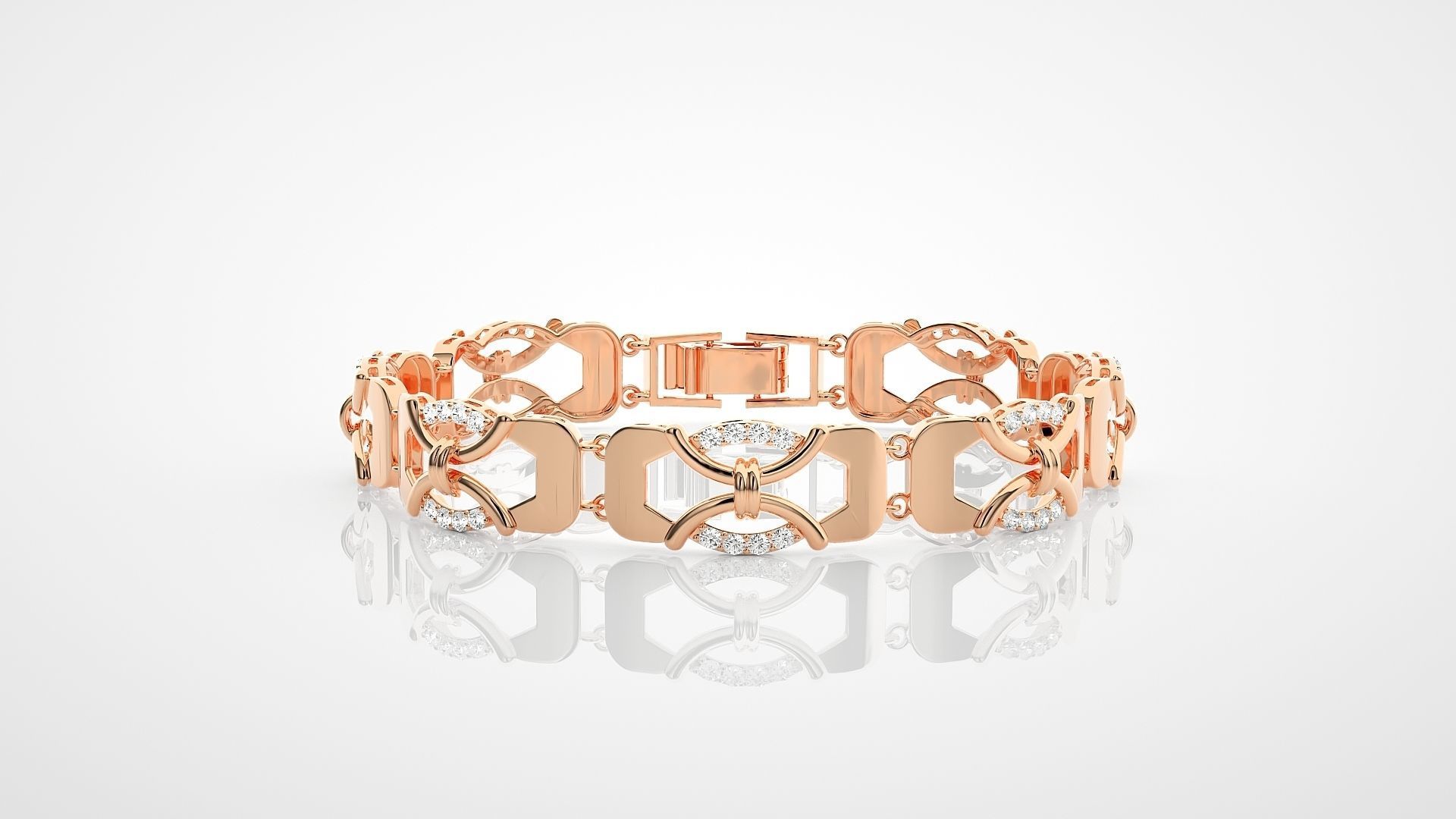 High Jewelry Diamond Bracelet 3dm stl renders details 3D print model_6