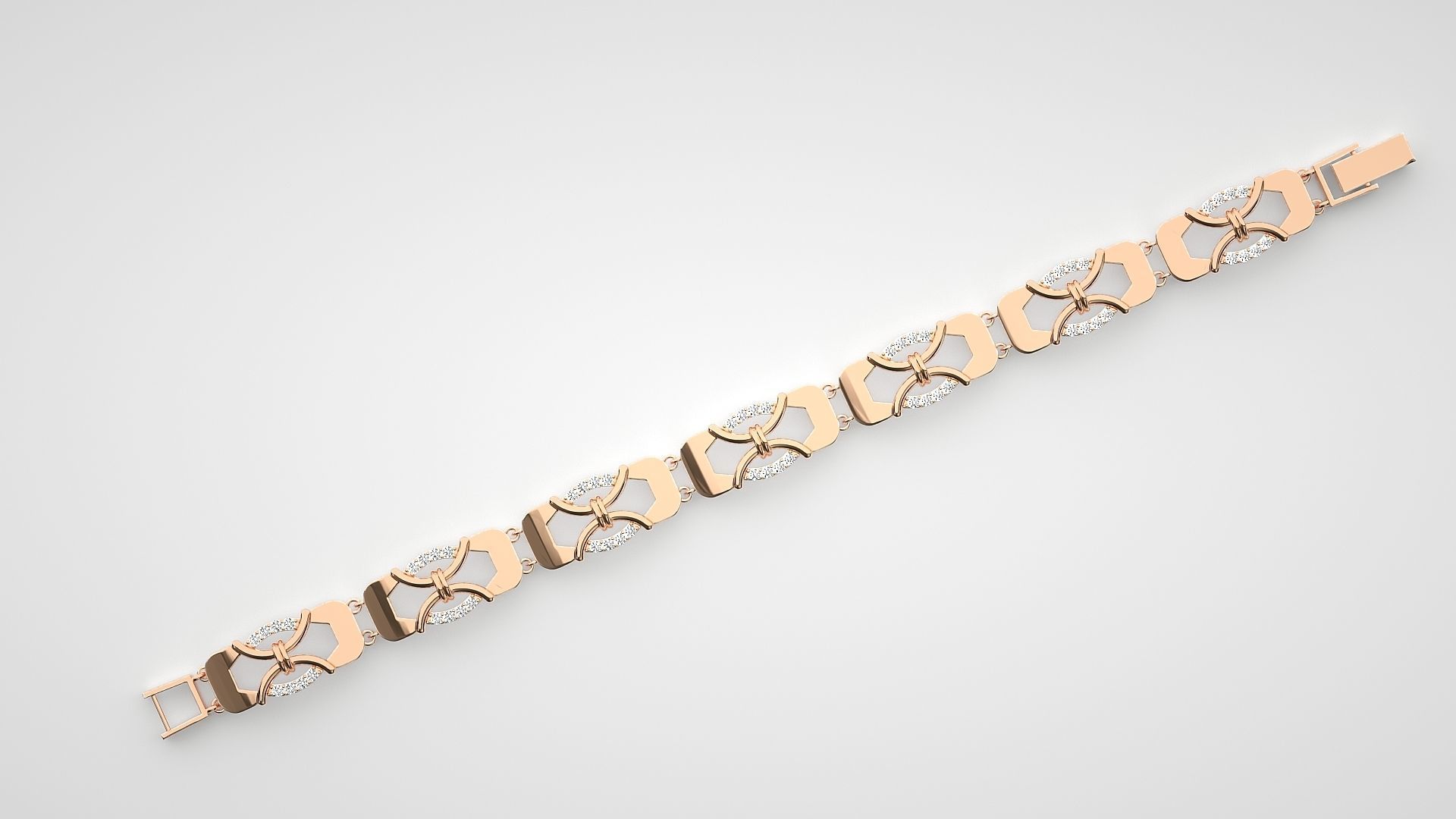 High Jewelry Diamond Bracelet 3dm stl renders details 3D print model_3