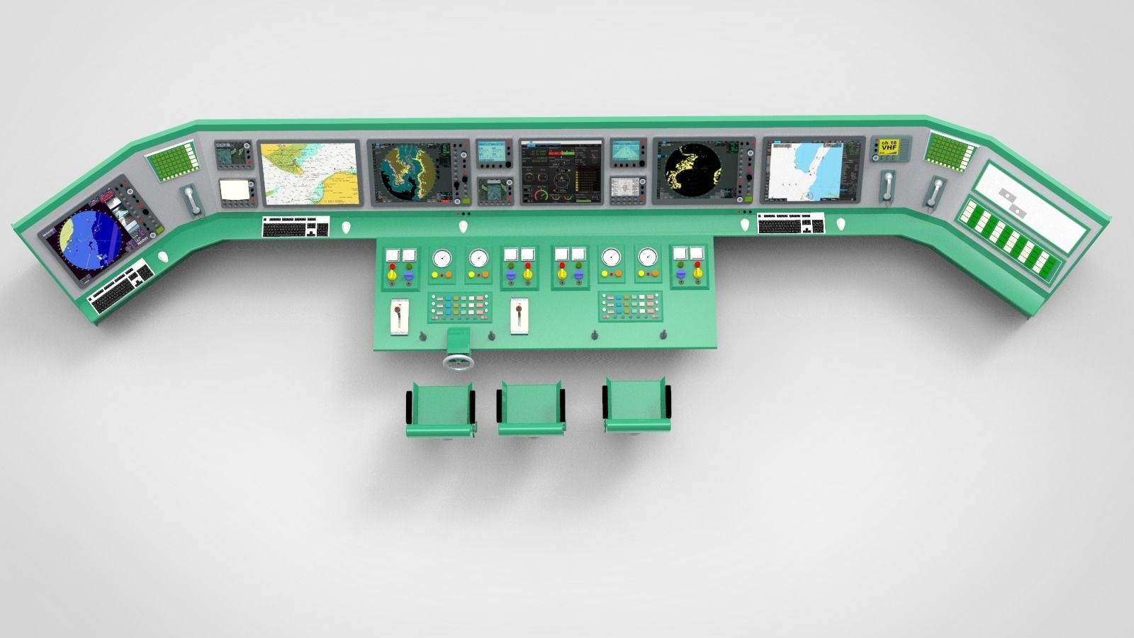 Navigation room ship 3D model_2