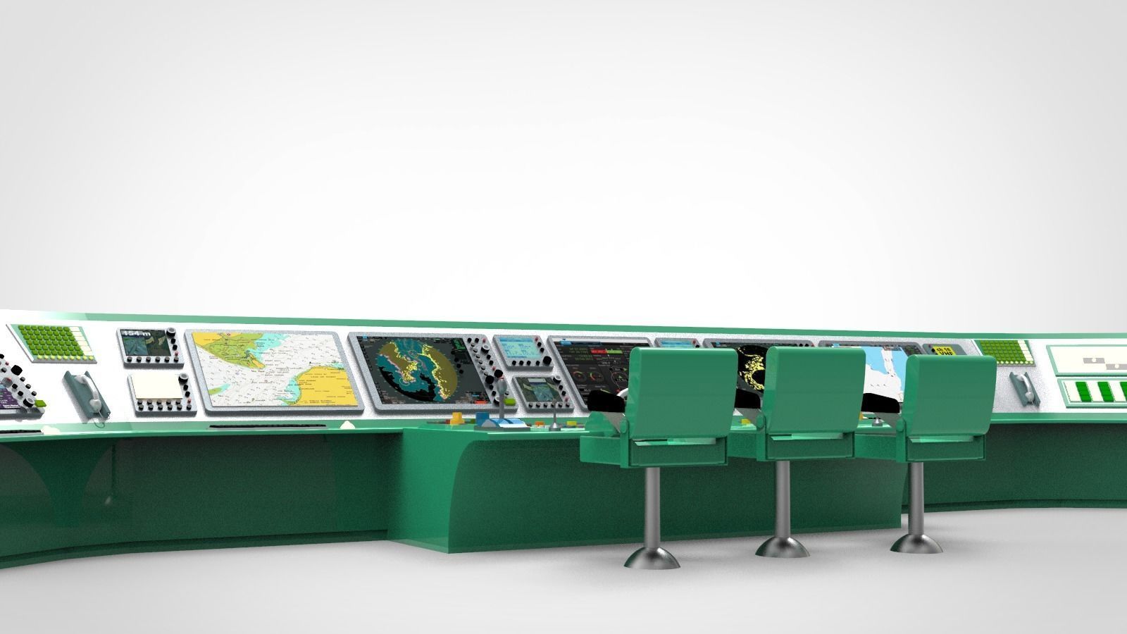 Navigation room ship 3D model_4