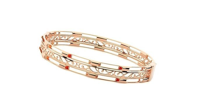 Plant Vines Mesh High Jewelry Plain Gold Bracelet 3dm stl  3D print model
