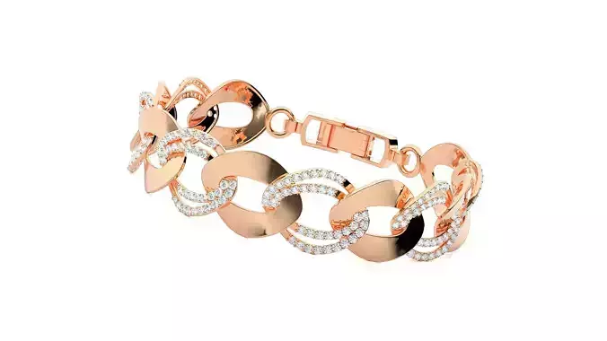 Cuban Chain Link Knot High Jewelry Diamond Bracelet 3dm stl 