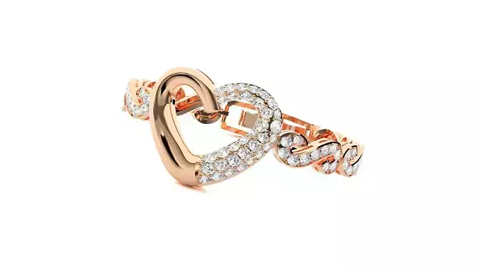 Heart Love Valentine High Jewelry Diamond Bracelet 3dm stl  3D print model