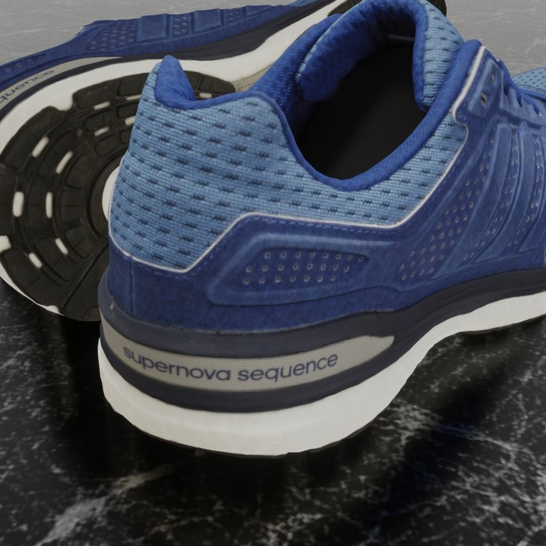 Adidas 3D SHOES - BLUE - SUPERNOVA Low-poly 3D model_9