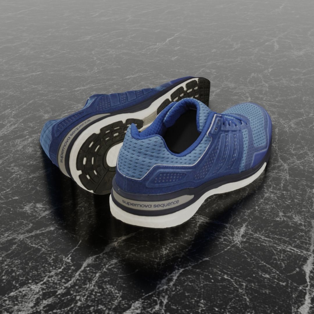 Adidas 3D SHOES - BLUE - SUPERNOVA Low-poly 3D model_4