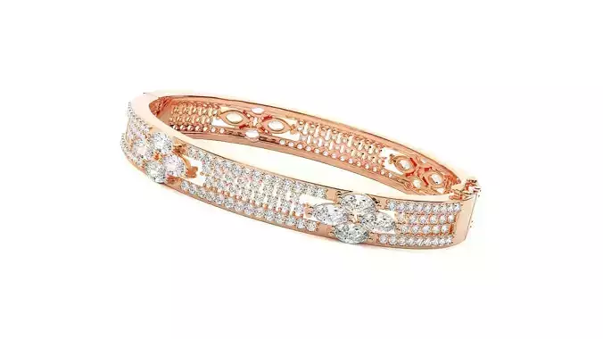 Marquise Diamond Head High Jewelry Diamond Bracelet 3dm stl 