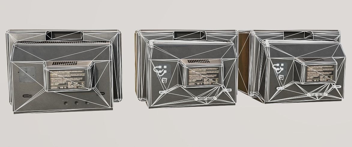 Vintage TV Low-poly 3D model_14