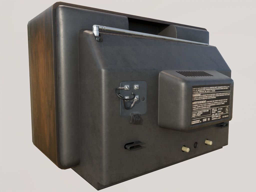 Vintage TV Low-poly 3D model_3