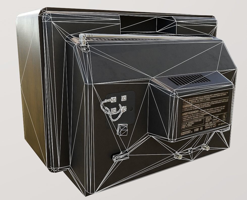 Vintage TV Low-poly 3D model_9