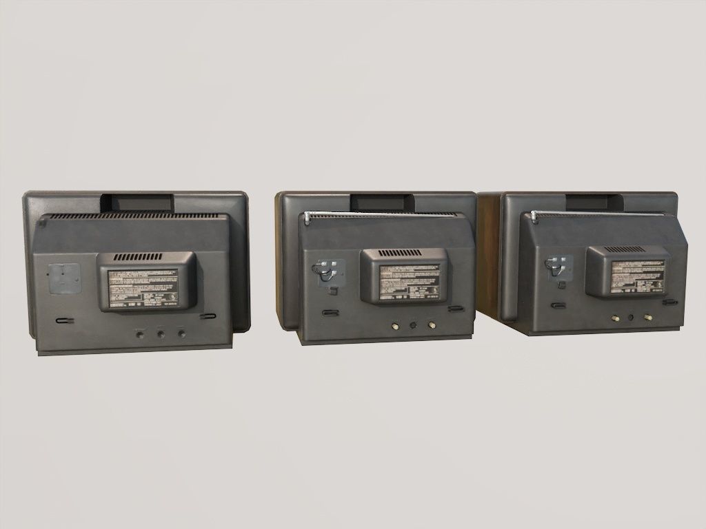 Vintage TV Low-poly 3D model_15