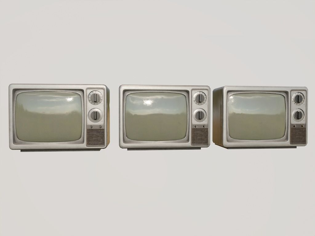 Vintage TV Low-poly 3D model_13