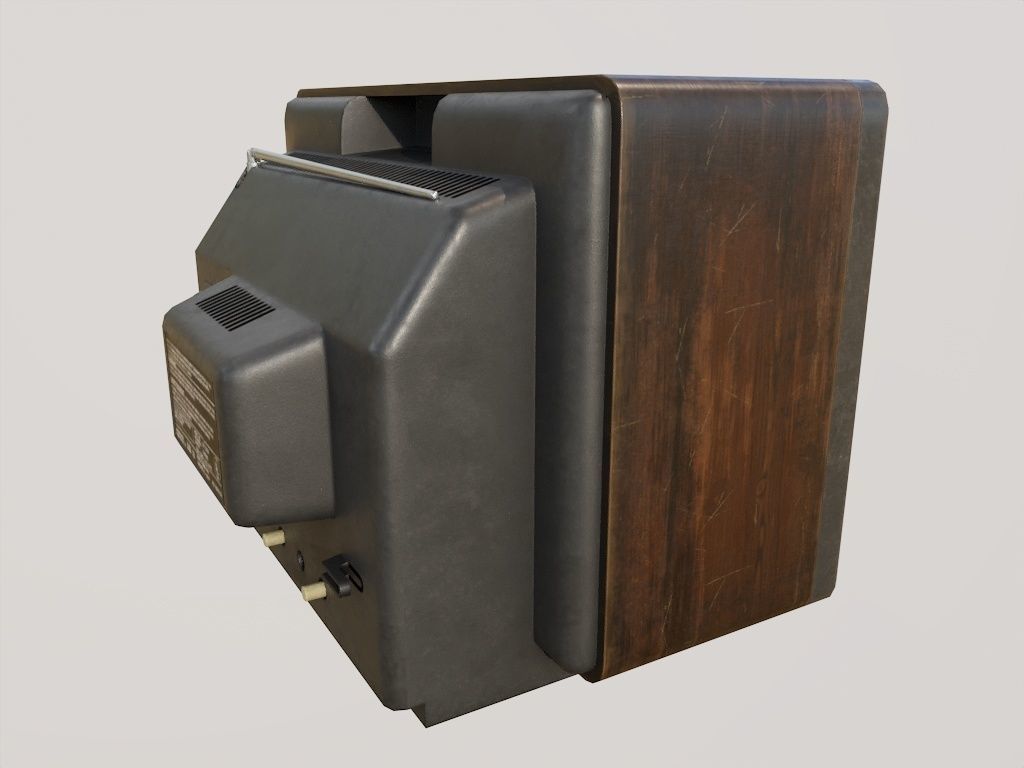 Vintage TV Low-poly 3D model_2