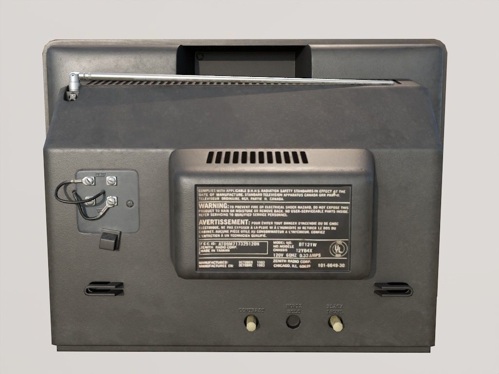 Vintage TV Low-poly 3D model_1