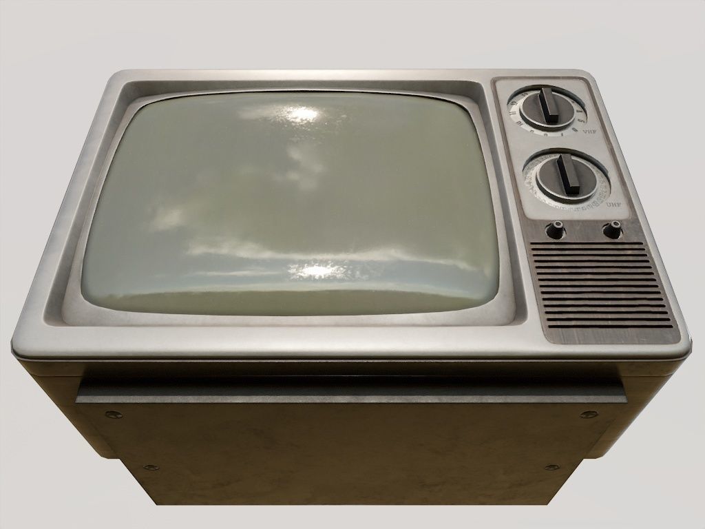 Vintage TV Low-poly 3D model_5