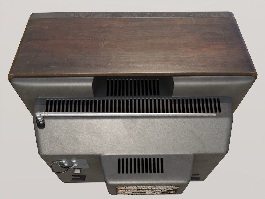 Vintage TV Low-poly 3D model_4