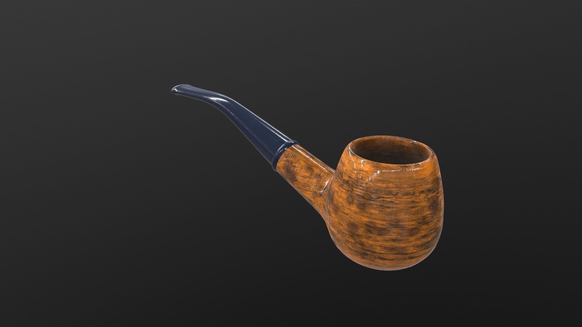 Smoking Pipe AR VR PBR  Lowpoly with game ready 3d Model Low-poly 3D model_8