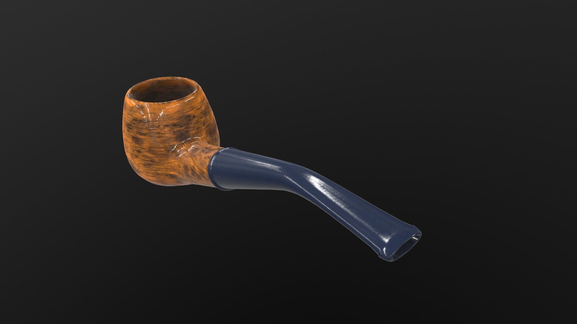 Smoking Pipe AR VR PBR  Lowpoly with game ready 3d Model Low-poly 3D model_2