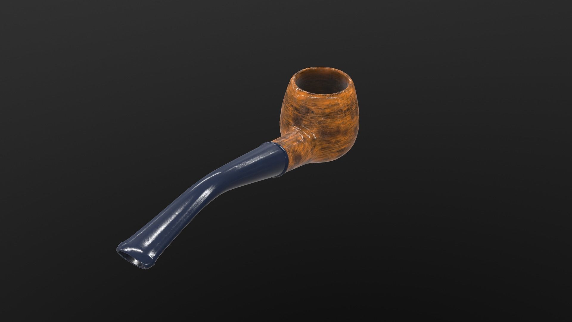 Smoking Pipe AR VR PBR  Lowpoly with game ready 3d Model Low-poly 3D model_5