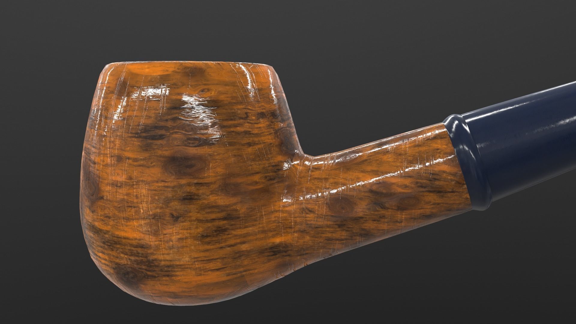 Smoking Pipe AR VR PBR  Lowpoly with game ready 3d Model Low-poly 3D model_14