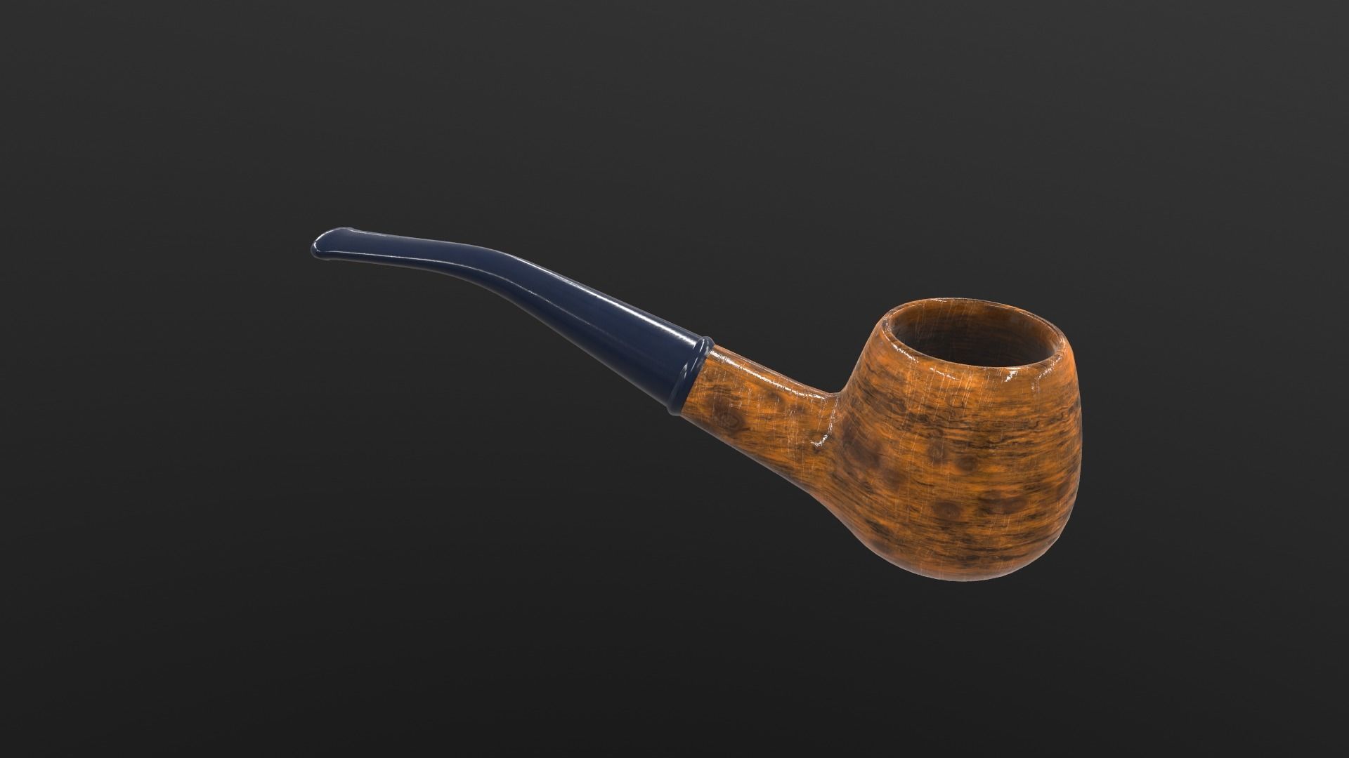 Smoking Pipe AR VR PBR  Lowpoly with game ready 3d Model Low-poly 3D model_7