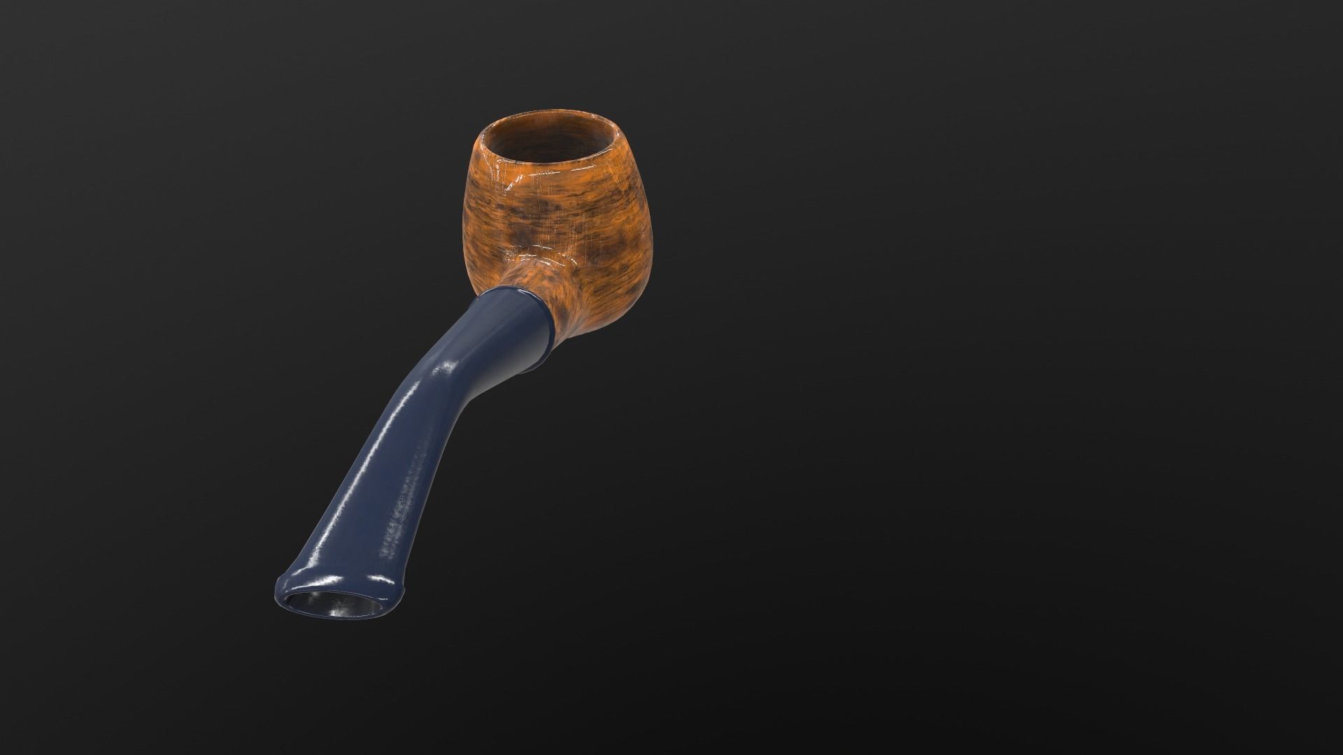 Smoking Pipe AR VR PBR  Lowpoly with game ready 3d Model Low-poly 3D model_4