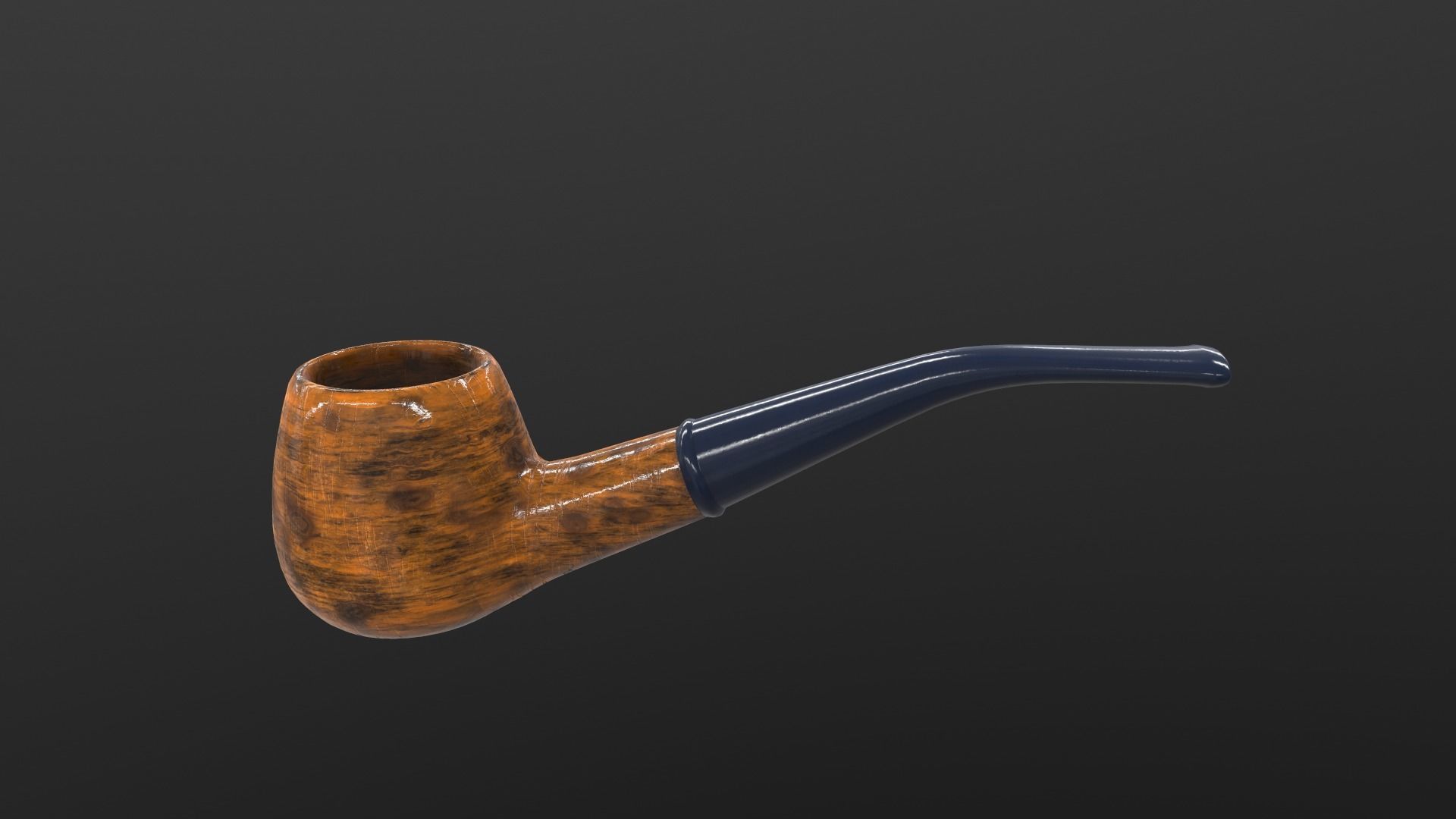 Smoking Pipe AR VR PBR  Lowpoly with game ready 3d Model Low-poly 3D model_12