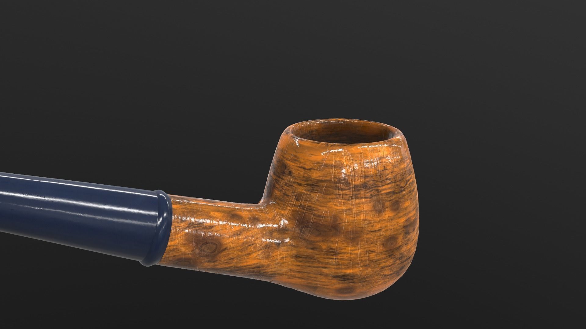 Smoking Pipe AR VR PBR  Lowpoly with game ready 3d Model Low-poly 3D model_16