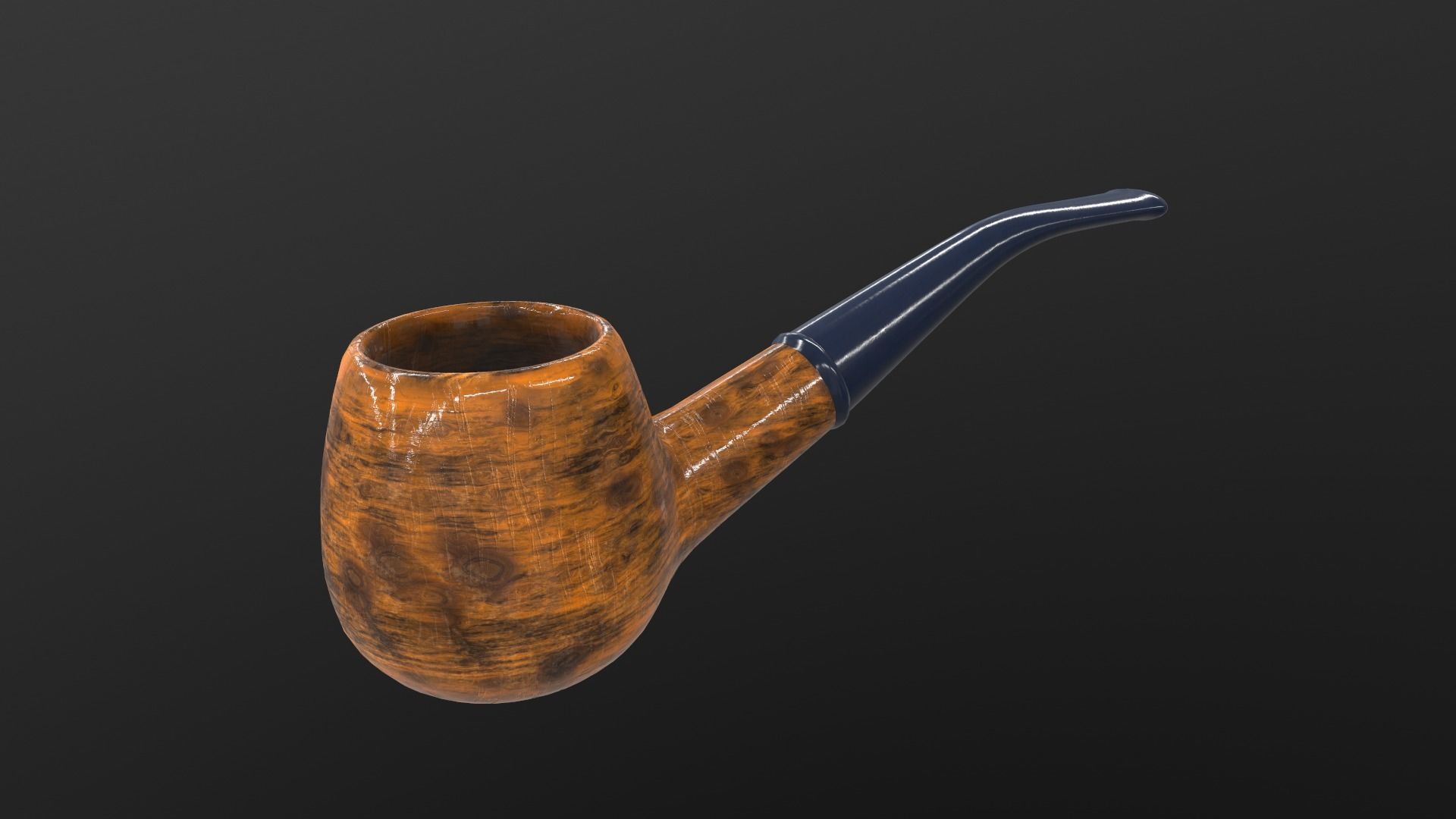 Smoking Pipe AR VR PBR  Lowpoly with game ready 3d Model Low-poly 3D model_11
