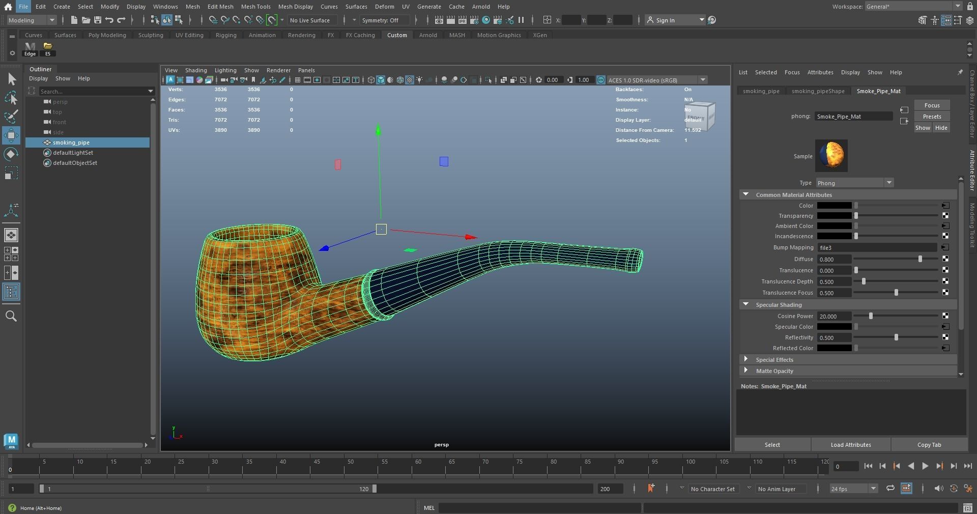 Smoking Pipe AR VR PBR  Lowpoly with game ready 3d Model Low-poly 3D model_20