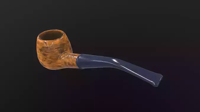 Smoking Pipe AR VR PBR  Lowpoly with game ready 3d Model Low-poly 3D model