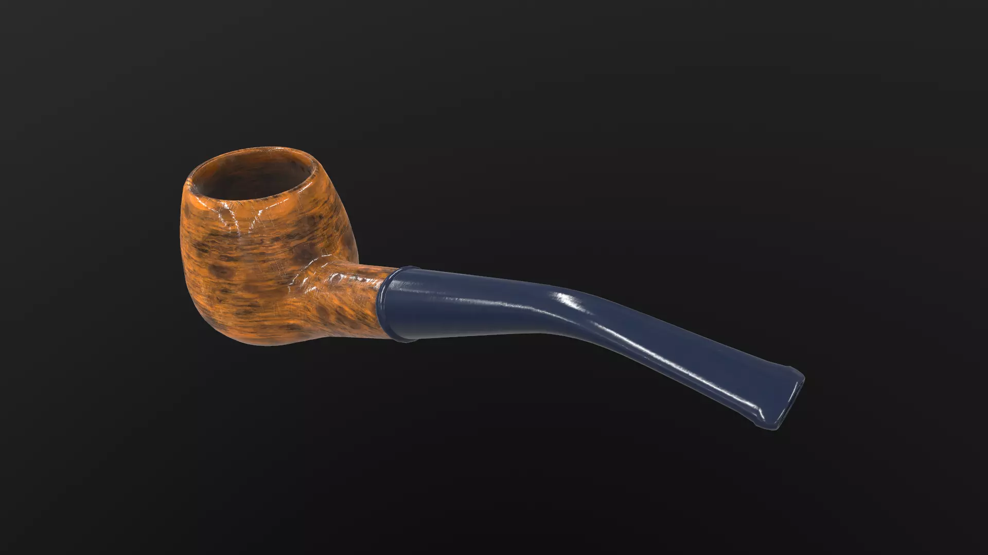 Smoking Pipe AR VR PBR  Lowpoly with game ready 3d Model Low-poly 3D model_0