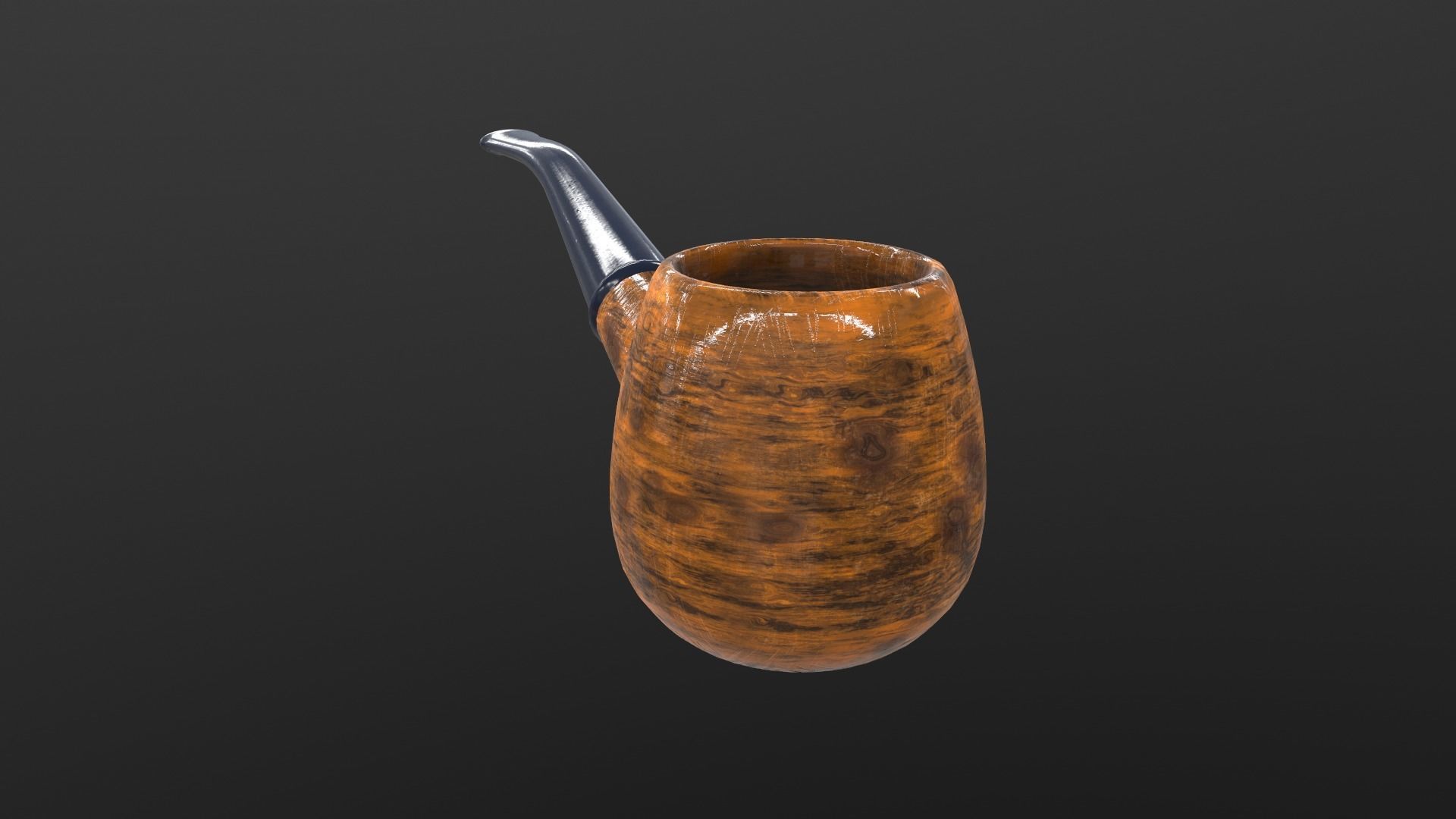 Smoking Pipe AR VR PBR  Lowpoly with game ready 3d Model Low-poly 3D model_9