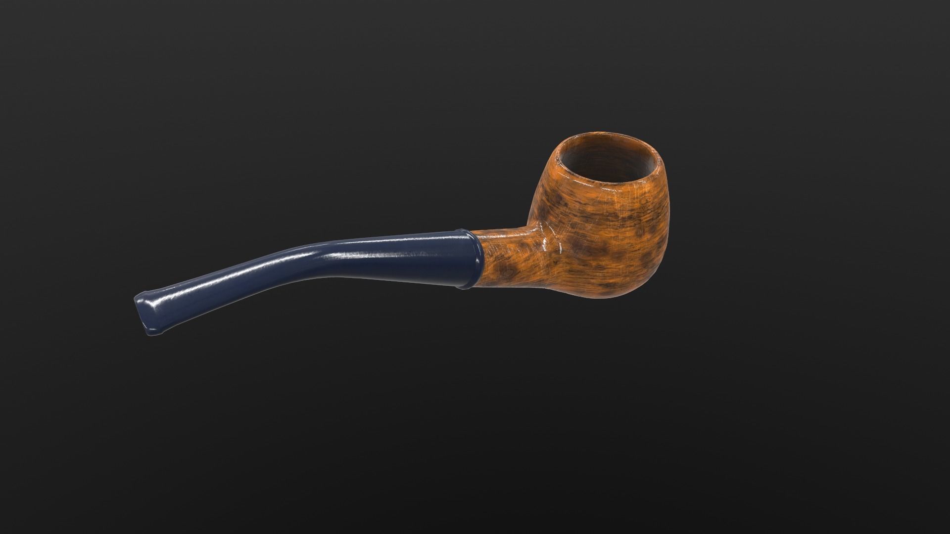 Smoking Pipe AR VR PBR  Lowpoly with game ready 3d Model Low-poly 3D model_6