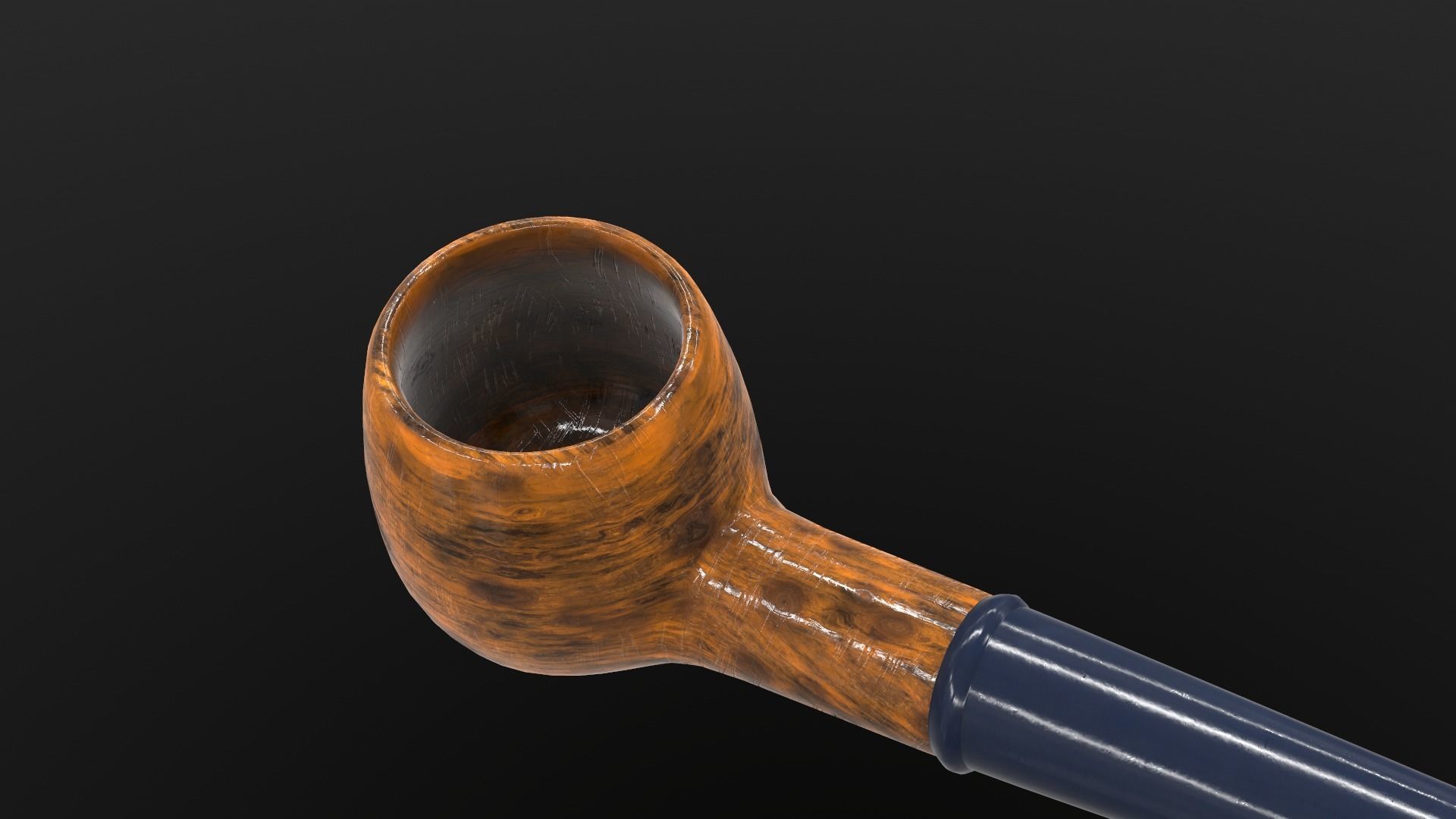 Smoking Pipe AR VR PBR  Lowpoly with game ready 3d Model Low-poly 3D model_15