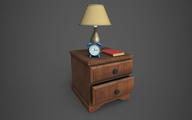 Bedside table -Mesita de luz Low-poly 3D model