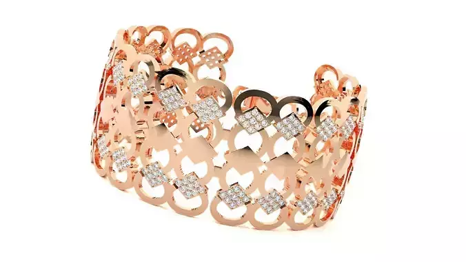 Chain Link High Jewelry Diamond Bracelet 3dm stl renders details 3D print model