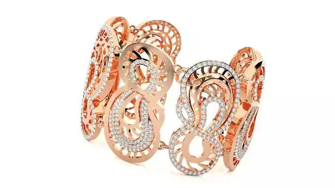 Snake Reptiles High Jewelry Diamond Bracelet 3dm stl 3D print model