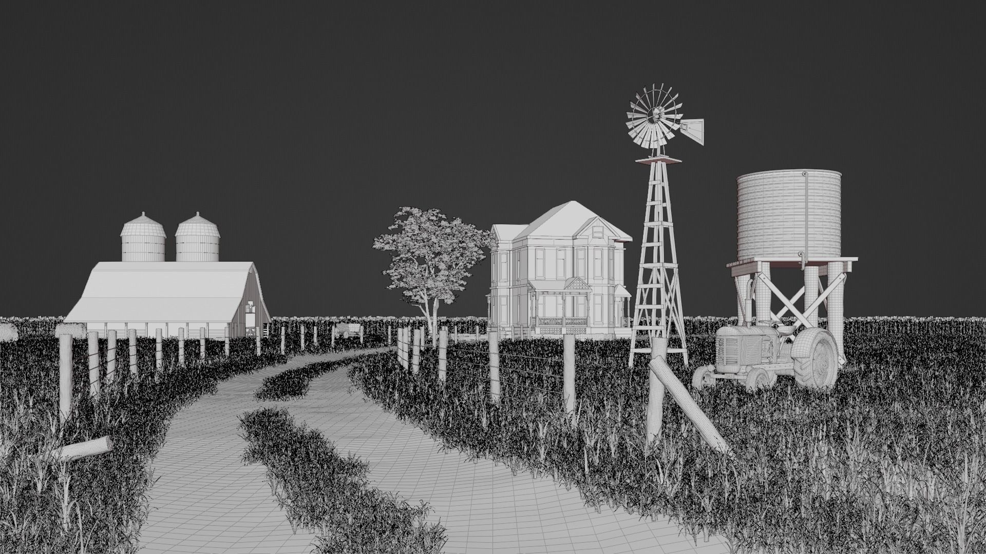Old Farm 3d Scene 3D model_11