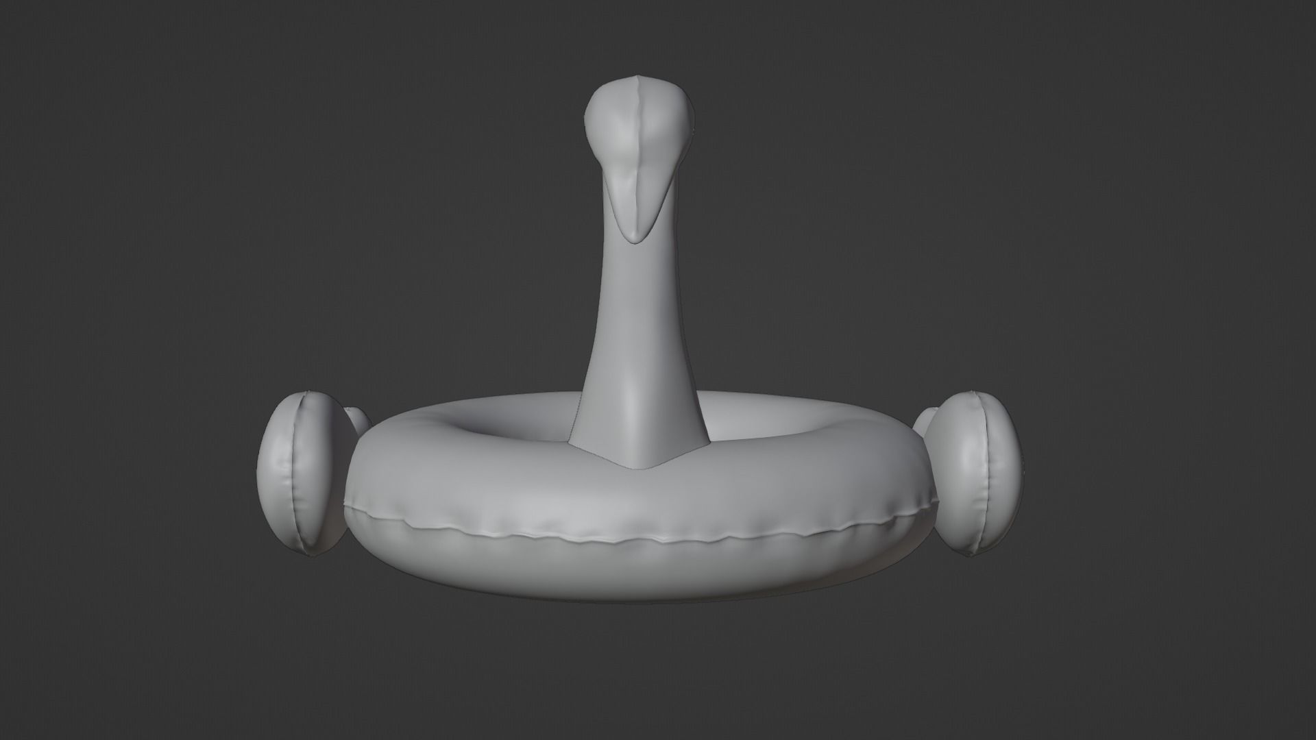 Inflatable White Swan Toy 3D model_14