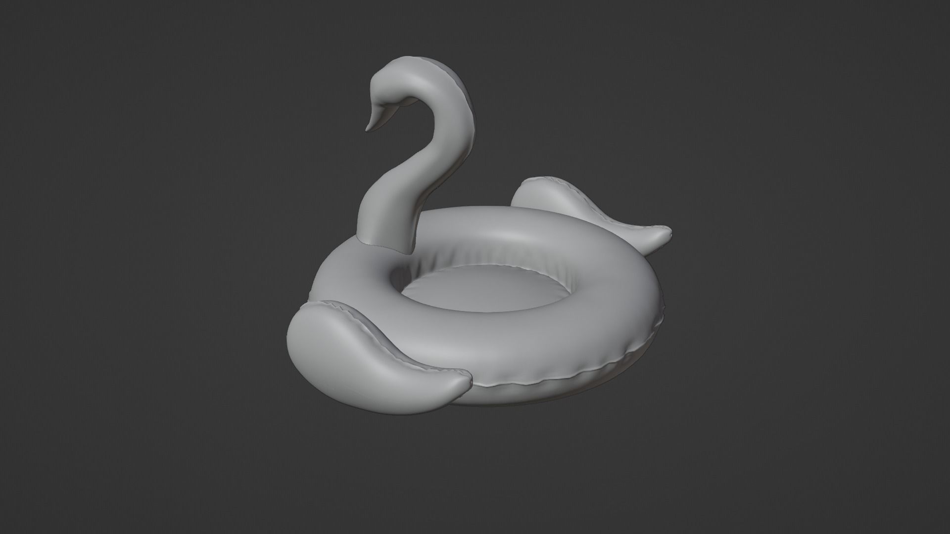 Inflatable White Swan Toy 3D model_33